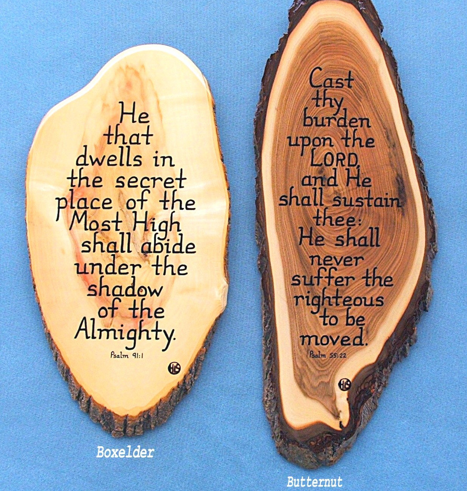 Boxelder and Butternut Wooden Scripture Plaques