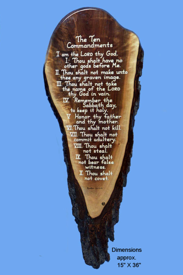 Ten Commandments Wooden Plaque
