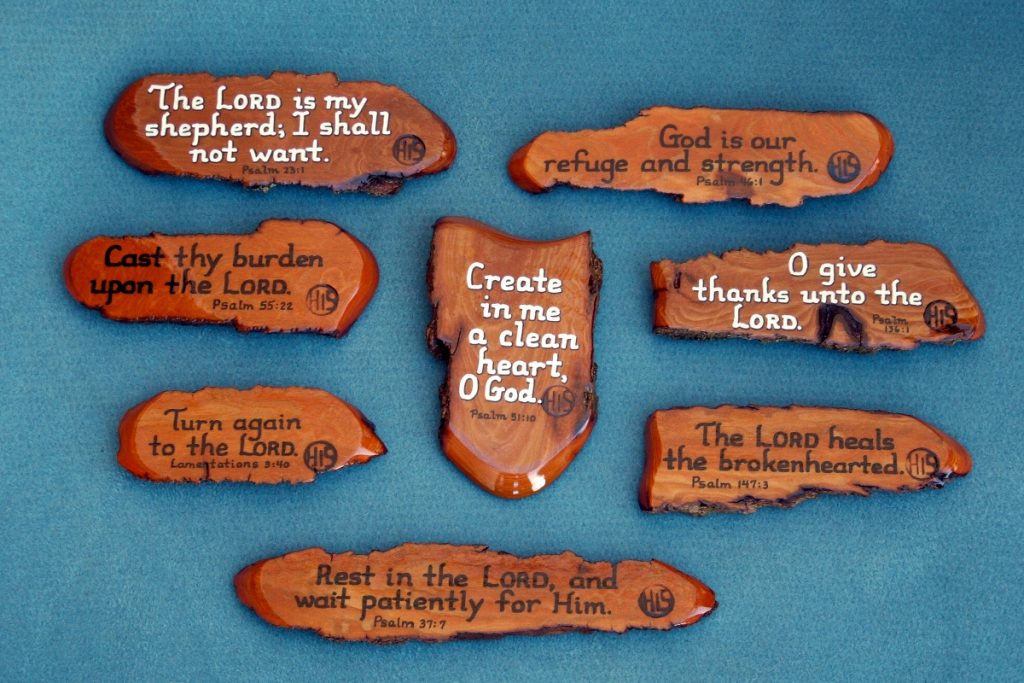 Handmade Wooden Scripture Plaques HIS Business