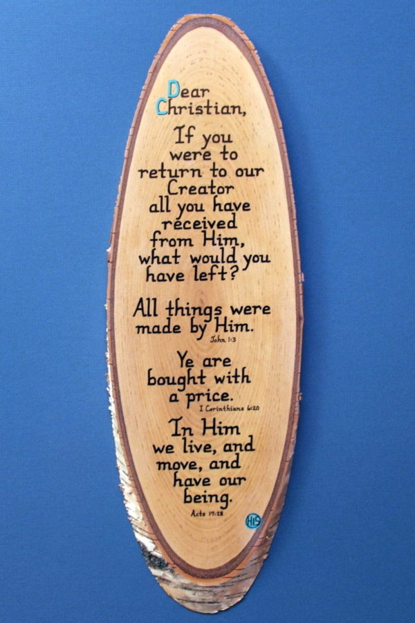 Dear Christian Wooden Scripture Plaque