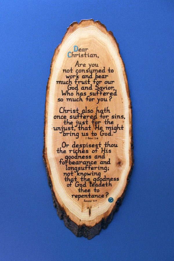 Dear Christian Wooden Scripture Plaque