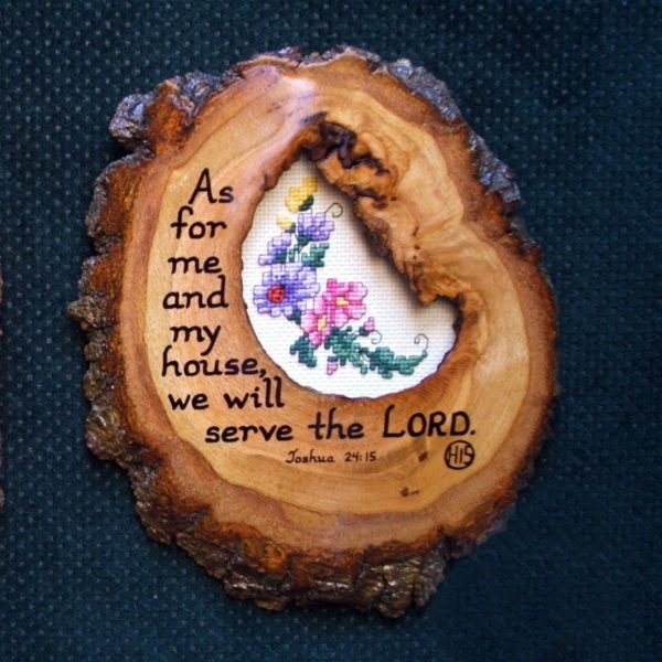 Cross stitch Wooden Bible Verse Plaque 1