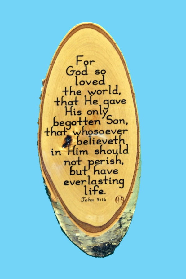 John 3-16 Wooden Scripture Plaque